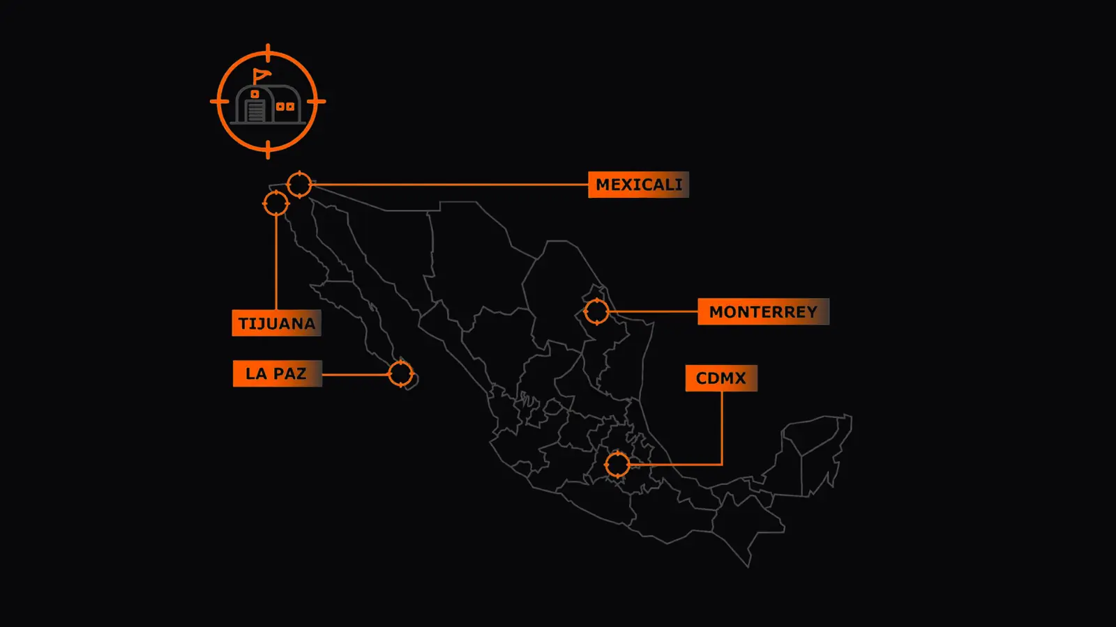 Mapa de cobertura nacional de Arsenal